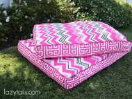 Dog Bed - Pink Chevron - small